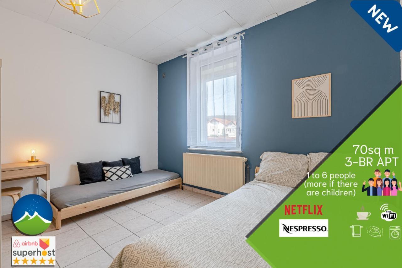 3 Appts - 3 A 7 Lits - Parfait 6 A 10 Pers - Max 26 Pers - 1 Immeuble - Convivialite, Rentabilite ------ English - 3 Apts - 3 To 7 Beds - Ideal For 6 To 10 Guests - Up To 26 - Same Building - Friendly, Flexible Hettange-Grande Exterior foto